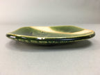 Japanese Ceramic Small Plate Kozara Oribe ware Vtg Square Pottery PP40