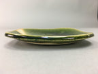 Japanese Ceramic Small Plate Kozara Oribe ware Vtg Square Pottery PP40