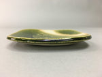 Japanese Ceramic Small Plate Kozara Oribe ware Vtg Square Pottery PP41