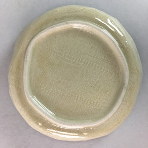 Japanese Ceramic Small Plate Kozara Vtg Round Pottery Orange Green Brown PT874
