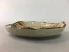 Japanese Ceramic Small Plate Kozara Vtg Round Pottery Orange Green Brown PT874