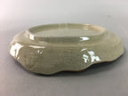 Japanese Ceramic Small Plate Kozara Vtg Round Pottery Orange Green Brown PT875