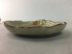 Japanese Ceramic Small Plate Kozara Vtg Round Pottery Orange Green Brown PT876