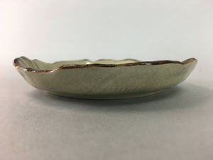 Japanese Ceramic Small Plate Kozara Vtg Round Pottery Orange Green Brown PT877