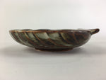 Japanese Ceramic Small Plate Kozara Vtg Shell Shape Pottery White Brown PP462