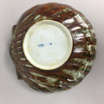 Japanese Ceramic Small Plate Kozara Vtg Shell Shape Pottery White Brown PP462