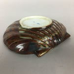 Japanese Ceramic Small Plate Kozara Vtg Shell Shape Pottery White Brown PP462