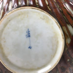 Japanese Ceramic Small Plate Kozara Vtg Shell Shape Pottery White Brown PP462