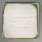 Japanese Ceramic Small Plate Kozara Vtg Square Green Plum Blossom Pottery PP438