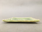 Japanese Ceramic Small Plate Kozara Vtg Square Green Plum Blossom Pottery PP438