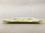Japanese Ceramic Small Plate Kozara Vtg Square Green Plum Blossom Pottery PP438