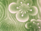 Japanese Ceramic Small Plate Kozara Vtg Square Green Plum Blossom Pottery PP439