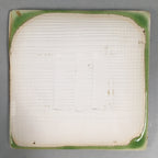 Japanese Ceramic Small Plate Kozara Vtg Square Green Plum Blossom Pottery PP439