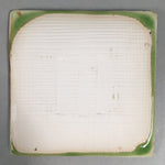 Japanese Ceramic Small Plate Kozara Vtg Square Green Plum Blossom Pottery PP439