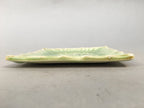 Japanese Ceramic Small Plate Kozara Vtg Square Green Plum Blossom Pottery PP439