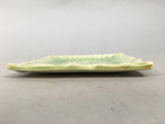 Japanese Ceramic Small Plate Kozara Vtg Square Green Plum Blossom Pottery PP439