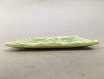 Japanese Ceramic Small Plate Kozara Vtg Square Green Plum Blossom Pottery PP439