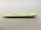 Japanese Ceramic Small Plate Kozara Vtg Square Green Plum Blossom Pottery PP439