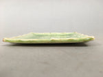Japanese Ceramic Small Plate Kozara Vtg Square Green Plum Blossom Pottery PP439