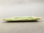 Japanese Ceramic Small Plate Kozara Vtg Square Green Plum Blossom Pottery PP441
