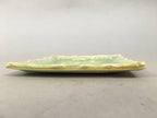 Japanese Ceramic Small Plate Kozara Vtg Square Green Plum Blossom Pottery PP441