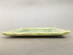 Japanese Ceramic Small Plate Kozara Vtg Square Green Plum Blossom Pottery PP441
