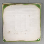 Japanese Ceramic Small Plate Kozara Vtg Square Green Plum Blossom Pottery PP442