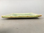 Japanese Ceramic Small Plate Kozara Vtg Square Green Plum Blossom Pottery PP442
