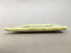 Japanese Ceramic Small Plate Kozara Vtg Square Green Plum Blossom Pottery PP442