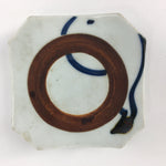 Japanese Ceramic Small Plate Kozara Vtg Square Pottery White Brown PP463