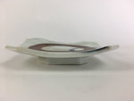 Japanese Ceramic Small Plate Kozara Vtg Square Pottery White Brown PP463