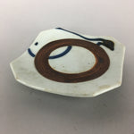 Japanese Ceramic Small Plate Kozara Vtg Square Pottery White Brown PP463