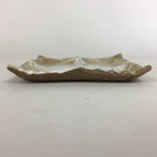 Japanese Ceramic Small Plate Kozara Vtg Square Shape Pottery Brown White PP604