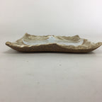 Japanese Ceramic Small Plate Kozara Vtg Square Shape Pottery Brown White PP604