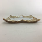 Japanese Ceramic Small Plate Kozara Vtg Square Shape Pottery Brown White PP604