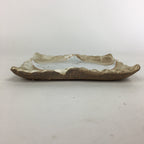 Japanese Ceramic Small Plate Kozara Vtg Square Shape Pottery Brown White PP604