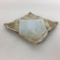 Japanese Ceramic Small Plate Kozara Vtg Square Shape Pottery Brown White PP604