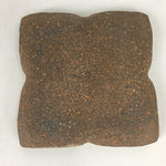Japanese Ceramic Small Plate Kozara Vtg Square Shape Pottery Brown White PP606