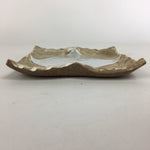 Japanese Ceramic Small Plate Kozara Vtg Square Shape Pottery Brown White PP606