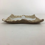 Japanese Ceramic Small Plate Kozara Vtg Square Shape Pottery Brown White PP606