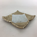 Japanese Ceramic Small Plate Kozara Vtg Square Shape Pottery Brown White PP606