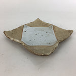 Japanese Ceramic Small Plate Kozara Vtg Square Shape Pottery Brown White PP607