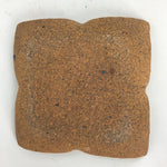 Japanese Ceramic Small Plate Kozara Vtg Square Shape Pottery Brown White PP609