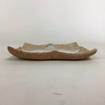 Japanese Ceramic Small Plate Kozara Vtg Square Shape Pottery Brown White PP609
