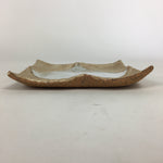 Japanese Ceramic Small Plate Kozara Vtg Square Shape Pottery Brown White PP609