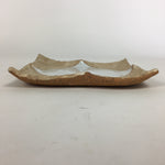 Japanese Ceramic Small Plate Kozara Vtg Square Shape Pottery Brown White PP609