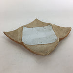 Japanese Ceramic Small Plate Kozara Vtg Square Shape Pottery Brown White PP609