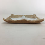 Japanese Ceramic Small Plate Kozara Vtg Square Shape Pottery Brown White PP610