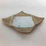 Japanese Ceramic Small Plate Kozara Vtg Square Shape Pottery Brown White PP610