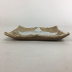 Japanese Ceramic Small Plate Kozara Vtg Square Shape Pottery Brown White PP611